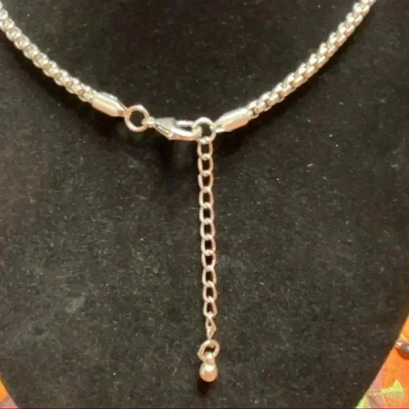 Artisan adjustable Silver pendant  with rhinestone and gold accents - Picture 2 of 4